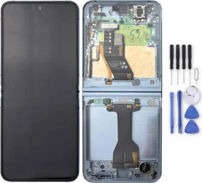 Produktbild von Samsung LCD Display mit Rahmen für Galaxy Z Flip6 GH82-35014C Ersatzteil Blau