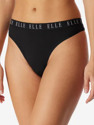 Produktbild von ELLE Tanga 3-Pack Thong - ELLE LOGO - Black, beige, beige - Größe XL