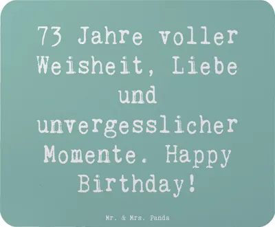 Produktbild von Mr. & Mrs. Panda Mauspad Spruch 73. Geburtstag - Meeresbrise - Geschenk, Liebe, Erinnerungen, Wertschätzung, Freude, Happy Birthday, laptop, Mouse Pad, Mousepad