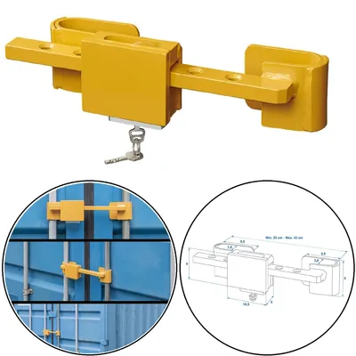 Produktbild von Container-Schloss aus gehärtetem Stahl - Seecontainer-Schloss für optimale Diebstahlsicherung 23 bis 42 cm