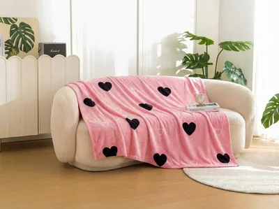 Produktbild von Mikrofaser-Plüschdecke CORAZON, rosa, Größe: 160 x 200 cm