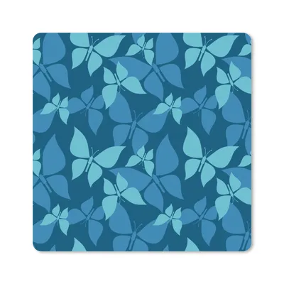 Produktbild von MuchoWow® Mauspad Mousepad Schmetterlinge - Muster - Blau 30x30 cm - Mousepads - Maus Mat - Pad - Mausunterlage - Gaming