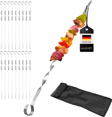 Produktbild von bremermann Grillspieße 20er Set, inkl. Aufbewahrungstasche / Edelstahl, 39 cm