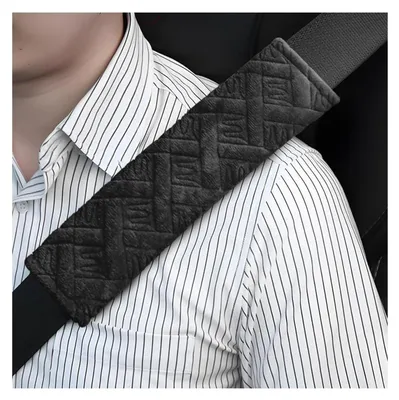 Obrázek produktu pro Polštářky na bezpečnostní pásy, 2 kusy, černé, ramenní polštářky pro auto, SUV, pro děti i dospělé