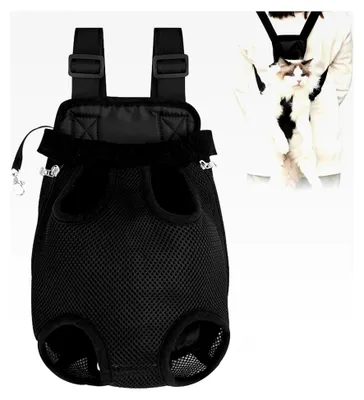 Produktbild von Haustier Rucksack für Hunde und Katzen, verstellbarer Tragetragerucksack, geeignet für kleine und mittelgroße Hunde und Katzen, M, Schwarz