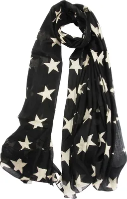 Produktbild von Baumwolltuch - Pareo - Sarong - Sterne - schwarz-beige