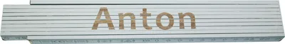 Produktbild von Zollstock Anton 2 m, weiß, Buchenholz, gelasert, Schwedenstahl-Gelenke, Genauigkeitsklasse 3