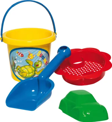 Produktbild von Sandspielzeug Set Schaufel Eimer Förmchen Sieb Kinder Eimergarnitur 4-tlg.