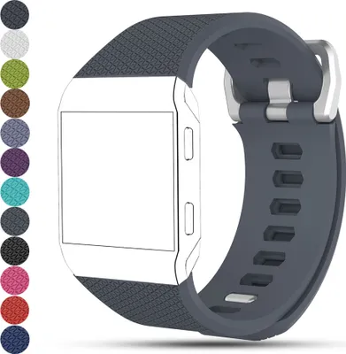 Produktbild von Armband Ersatz Band Silikon Sport Ersatzband Fitness Für Fitbit ionic Armband Grau S