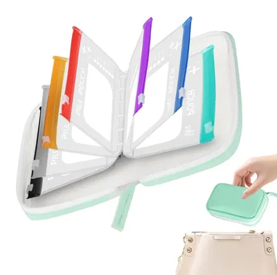 Image de Boîte à pilules portable et étanche avec 7 compartiments