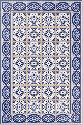 Produktbild von Vinylteppich mit grafischen griechischen Kacheln Dekoratives Mosaik 150x225 cm