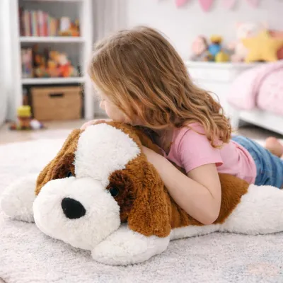 Image de Peluche Saint-Bernard XXL Sweety Toys 5529 – Chien en peluche couché, environ 80 cm, extra douce