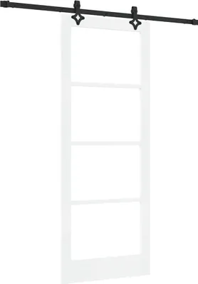 Image de Porte coulissante vidaXL ORKDAL, 83 x 211 cm, en bois massif de pin et verre
