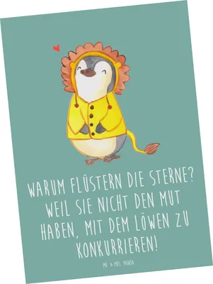 Produktbild von Mr. & Mrs. Panda Postkarte Sterne und Löwe - Meeresbrise - Geschenk, Mut, Geschenke Sternzeichen, Ansichtskarten, Astrologie, Postkarten, Fotokarte, Tierkreiszeichen