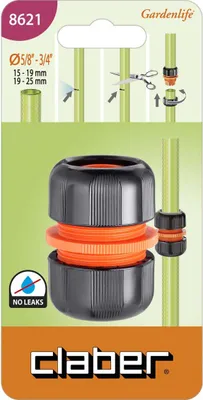 Produktbild von Claber Reparaturverbinder für Schlauch 5/8" und 3/4" (15-25 mm) - Art. 8621