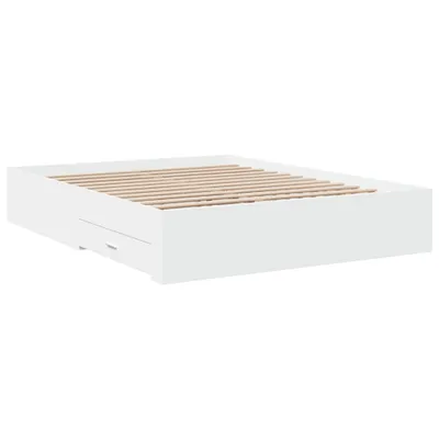 Produktbild von Bettgestell mit Schubladen Weiß 160x200 cm Holzwerkstoff