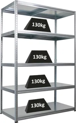 Produktbild von Schwerlastregal Steel Eagle | HxBxT 180x120x60cm | Fachlast 130kg | Verzinkt