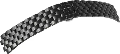 Produktbild von Edelstahl-Uhrenarmband, schwarz, Butterfly-Faltschließe, 18 mm - 24 mm