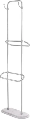 Produktbild von Casa Padrino Luxus Handtuchhalter Silber / Weiß 50 x 22 x H. 159 cm - Luxus Badezimmer Accessoires