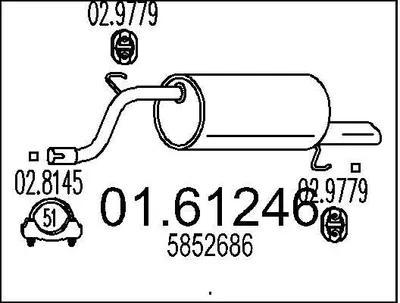Produktbild von MTS 01.61246 Endschalldämpfer Auspuff