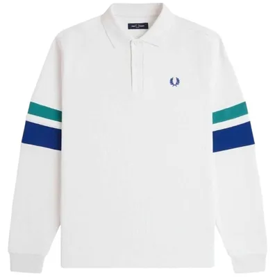 Immagine prodotto di Polo da uomo Fred Perry, modello "Tipped Sleeve" in colore bianco neve