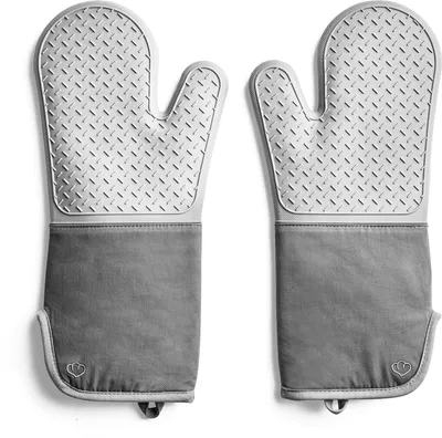 Produktbild von SPRINGLANE Ofenhandschuhe-Set 2-tlg. Grau, Silikon & Baumwolle, hitzebeständig