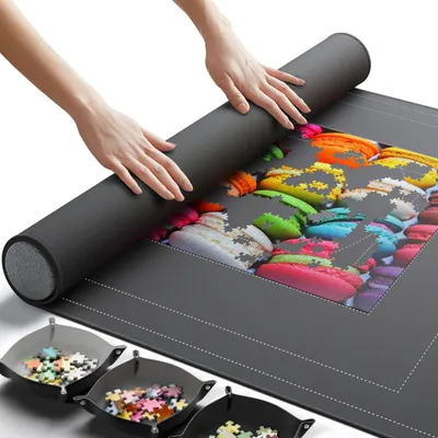 Image de Tapis de puzzle pliable avec boîte de rangement pour 3000 pièces