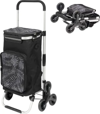 Produktbild von eluno Einkaufstrolley OKEL, Treppensteiger inkl. Kühlfach, faltbar, schwarz