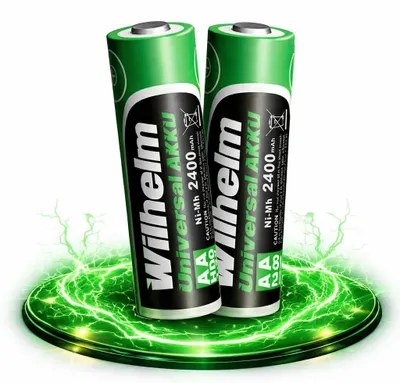 Produktbild von 2 x AA Mignon AKKU Wilhelm Universal Batterien wideraufladbar 1,2 V HR06