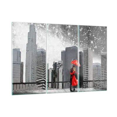 Produktbild von Bilder auf glas - Stadt Haus Straße - 165x110cm - Glasbilder - Wandbilder - Kunstdruck - zum Aufhängen bereit - Wanddekoration aus Glas - Glas Bilder - Wandbild auf Glas - 3 Teile - GCE165x110-3948
