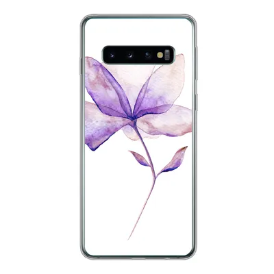 Produktbild von MuchoWow® Handyhülle Schutzhülle Hülle für Samsung Galaxy S10 Blumen - Aquarell - Lila Silikon Softcase Handy Hülle - Handytasche
