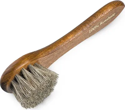 Image de Brosse à cirage en crin de cheval gris - idéale pour l'entretien des chaussures - 1 pièce - matériau de haute qualité