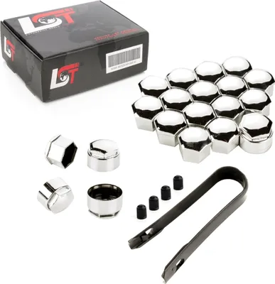 Produktbild von 20x Radschrauben Kappen Set 17 mm Chromfarben Diebstahlhemmend für BMW MINI