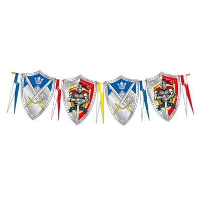 Image de Folat chaîne de fanions chevaliers & armoiries, 6 m