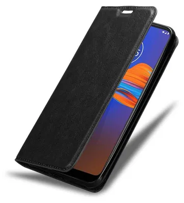 Produktbild von Cadorabo Hülle für Motorola MOTO E6 PLUS Schutz Hülle in Schwarz Handyhülle Etui Case Cover Magnetverschluss