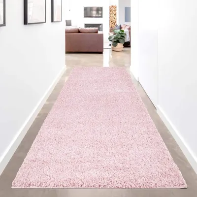 Produktbild von Shaggy Hochflor-Teppich Uni 500 Rosa 80x300 cm