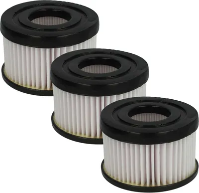Produktbild von vhbw 3x Faltenfilter Ersatz für Rowenta ZR009004, 3221614007446 für Staubsauger - Patronenfilter Schwarz Weiß Abwaschbar