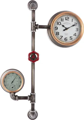Image de Gilde Wanduhr, "Abola", Metall, silberfarben, VE 1, L. 9 cm, B. 42 cm, H. 60 cm 52662 4063387526620