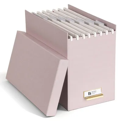 Immagine prodotto di Scatola portadocumenti A4 - Con coperchio e maniglia - Rosa - Cartone riciclato