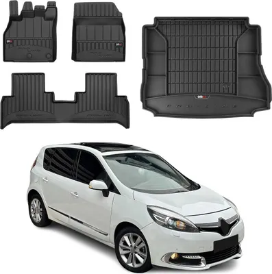 Image de Kit Tapis de Sol et Coffre pour Renault Scenic 2009-2016 TPE Noir