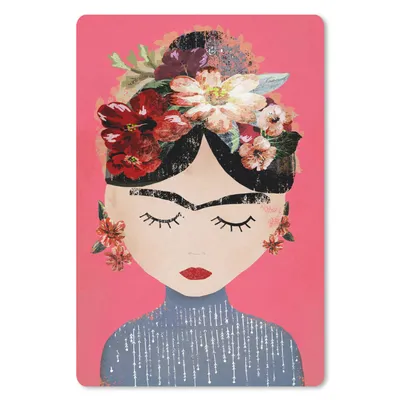 Produktbild von MuchoWow® Mauspad Mousepad Frida Kahlo - Frau - Vintage - Blumen - Kunst 18x27 cm - Mousepads - Maus Mat - Pad - Mausunterlage