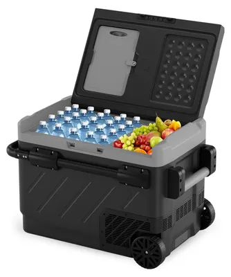 Produktbild von Auronic Kompressor Kühlbox Elektrisch 12V und 230 Volt - Camping Kühlschrank - Auto - Gefrieren und Kühlen - Coolbox - 49L - Gefrierbox - Grau