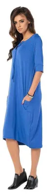 Produktbild von Kleid lang Top lässig geschnitten; Blau/L/XL 40/42