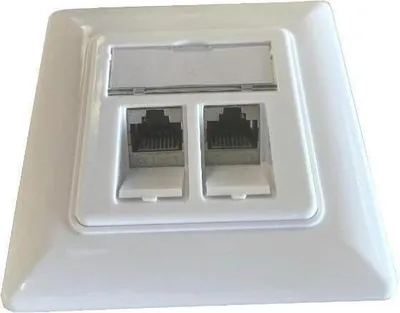 Produktbild von Televes Keystone Anschlussdose TC26AUP CAT6A mit 2XRJ45 Module 209564