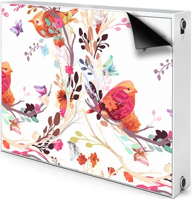 Produktbild von Magnet Heizkörper-Abdeckung Verkleidung Abdeckung Heizkörperabdeckung 90x60 cm  - Vögel, auf, Zweige