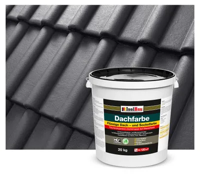 Produktbild von Isolbau Dachfarbe - 20 kg RAL Farbe Fassadenfarbe Nano Dachlack Sockelfarbe Wetterfest - Lösemittelfrei, Wasserdicht, UV-beständig - Anthrazit