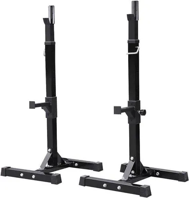 Obrázok produktu pre Stojan na drepy pre silový tréning, nastaviteľný, s nosnosťou do 250 kg, kovový, dĺžka 125 cm