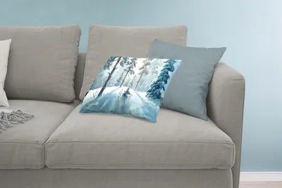 Produktbild von MuchoWow® Zierkissen Sofakissen Wohnzimmer Dekokissen 60x40 cm Schnee - Wald - Winter - Kopfkissen - Polster mit Foto