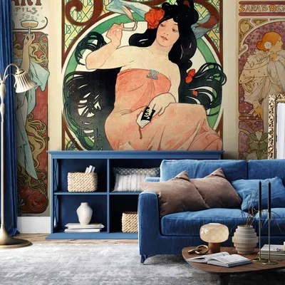 Immagine prodotto di Murale in vinile autoadesivo - Alphonse Mucha. Donna 294x210 cm Persone h-B-0002-a-a