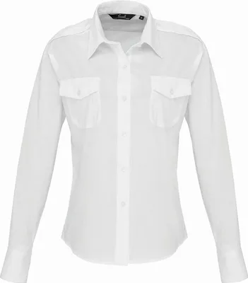 Image de Premier - chemise pilote pour femme manches longues PC6719 (42 FR) (Blanc)